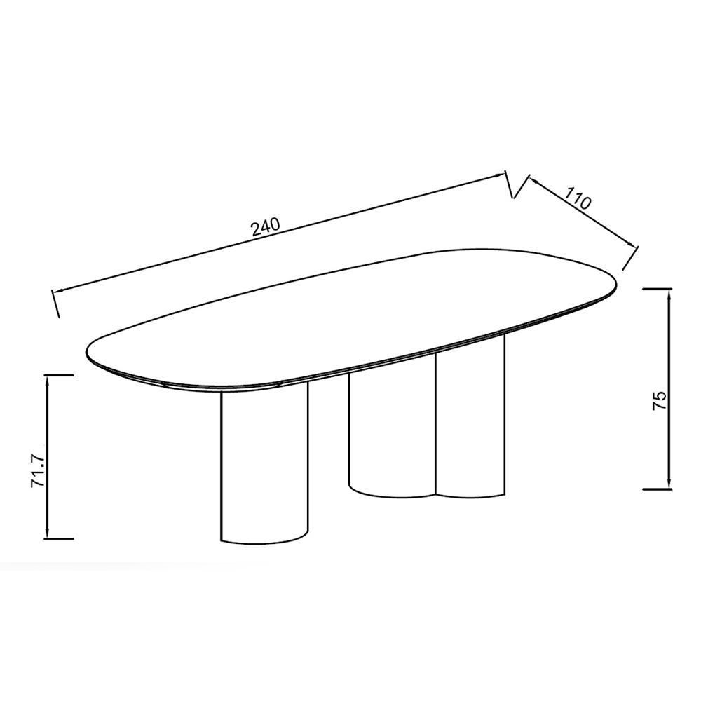 Стол обеденный мраморный с колоннами Marble Column Table в Волгограде