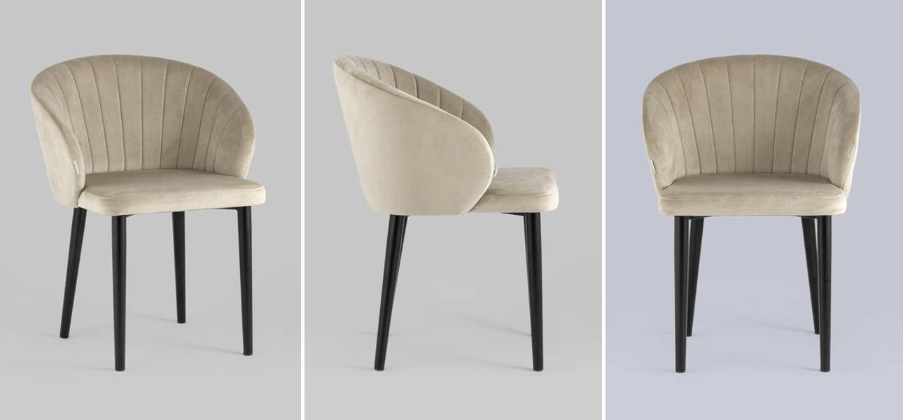 Стул Balsari Chair Кремовый Велюр - фото