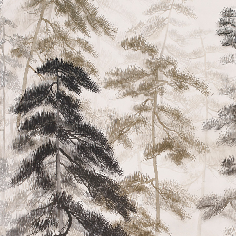 Обои ручная роспись Abstract Pines Dark Lacquer on Natural Mica metallic silk Обои ручная роспись Abstract Pines Dark Lacquer on Natural Mica metallic silk в Волгограде | Loft Concept