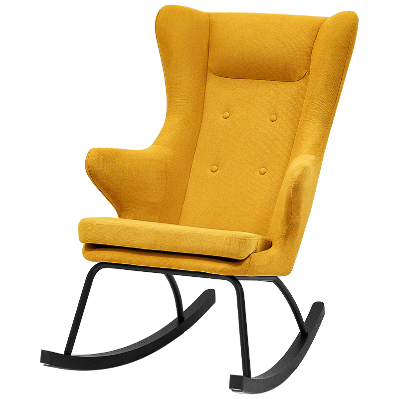 Rocking chair DORIA YELLOW Кресло-Качалка Желтое Желтый Черный Rocking chair DORIA YELLOW Кресло-Качалка Желтое Желтый Черный в Волгограде | Loft Concept