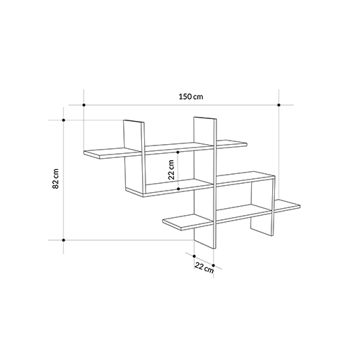 Полка фигурная подвесная цвета антрацит HALIC BOOKCASE ANTHRACITE Полка фигурная подвесная цвета антрацит HALIC BOOKCASE ANTHRACITE в Волгограде