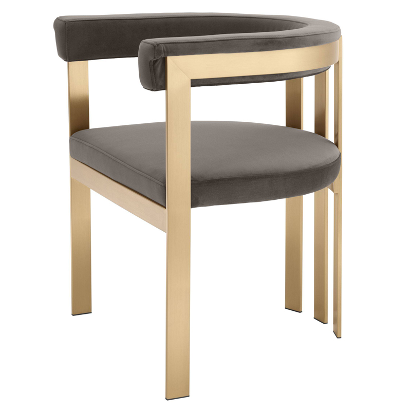 Стул Eichholtz Dining Chair Clubhouse grey Серый Латунь Стул Eichholtz Dining Chair Clubhouse grey Серый Латунь в Волгограде | Loft Concept