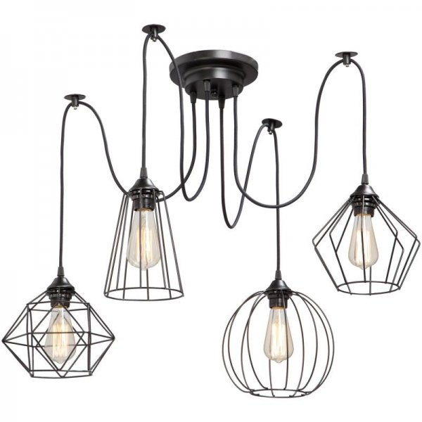 Люстра Loft Industrial 4 wire Cage Differ Pendant Люстра Loft Industrial 4 wire Cage Differ Pendant в Волгограде | Loft Concept