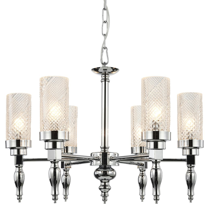Люстра цвета хром Balusters D55 см Хром Прозрачный Люстра цвета хром Balusters D55 см Хром Прозрачный в Волгограде | Loft Concept