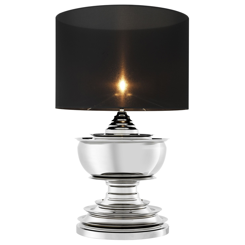Настольная лампа Eichholtz Table Lamp Pagoda Никель Черный Настольная лампа Eichholtz Table Lamp Pagoda Никель Черный в Волгограде | Loft Concept