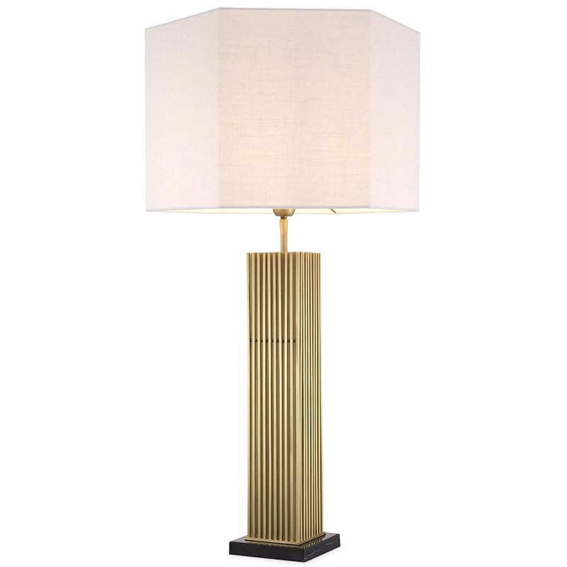 Настольная лампа Eichholtz Table Lamp Viggo Brass Латунь Белый Настольная лампа Eichholtz Table Lamp Viggo Brass Латунь Белый в Волгограде | Loft Concept