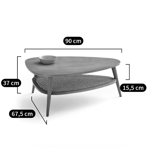 Журнальный стол из массива дуба и декором из плетеного ротанга Reyer Rattan Coffee Table Журнальный стол из массива дуба и декором из плетеного ротанга Reyer Rattan Coffee Table в Волгограде
