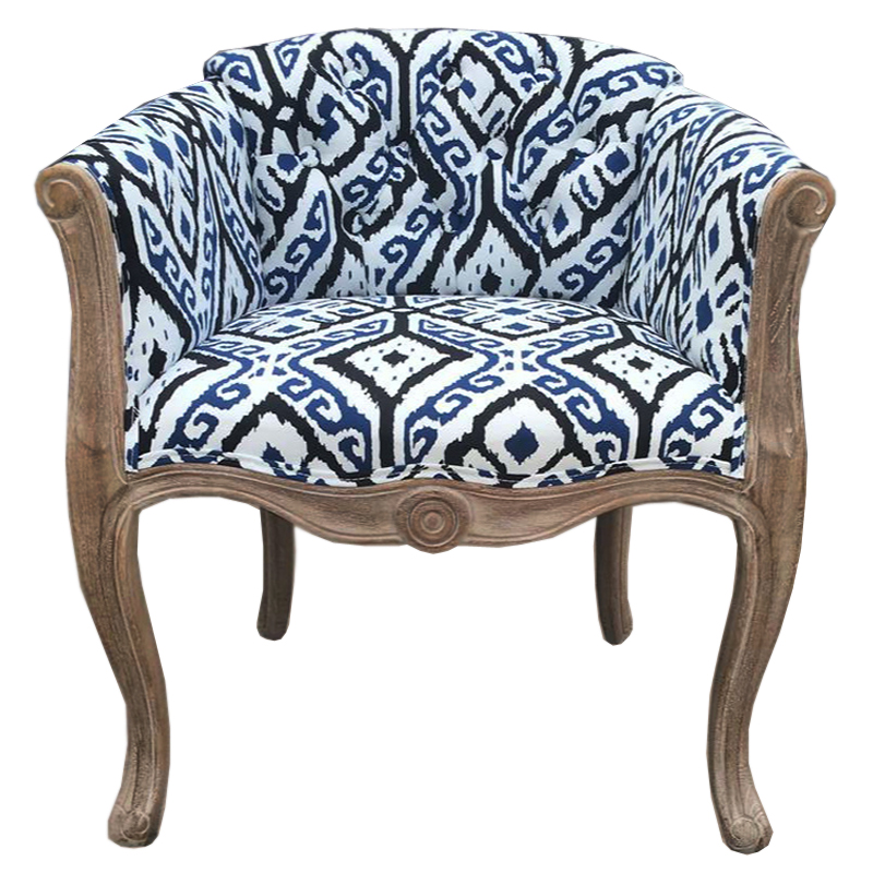 Кресло KELIM Blue Ornament Chair Коричневый Белый Синий Черный Кресло KELIM Blue Ornament Chair Коричневый Белый Синий Черный в Волгограде | Loft Concept