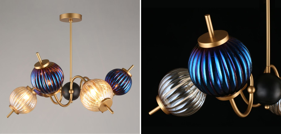 Люстра Shell Beads с цветным стеклом Люстра Shell Beads с цветным стеклом - Loft-Concept в Волгограде