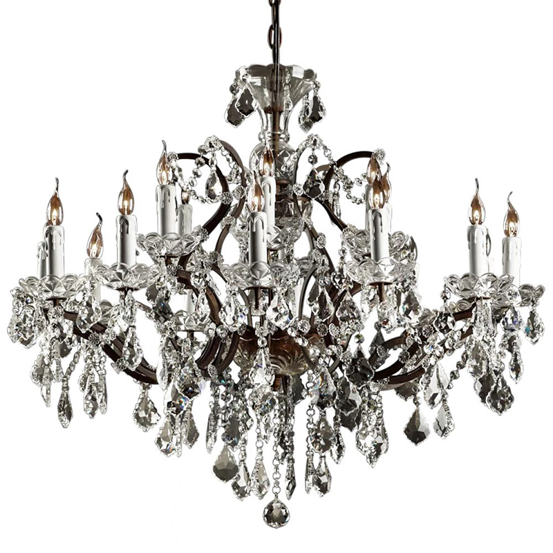 Люстра 19th c. Rococo IRON & CLEAR CRYSTAL Brown Chandelier 18 Прозрачное Стекло Коричневый винтаж Люстра 19th c. Rococo IRON & CLEAR CRYSTAL Brown Chandelier 18 Прозрачное Стекло Коричневый винтаж в Волгограде | Loft Concept