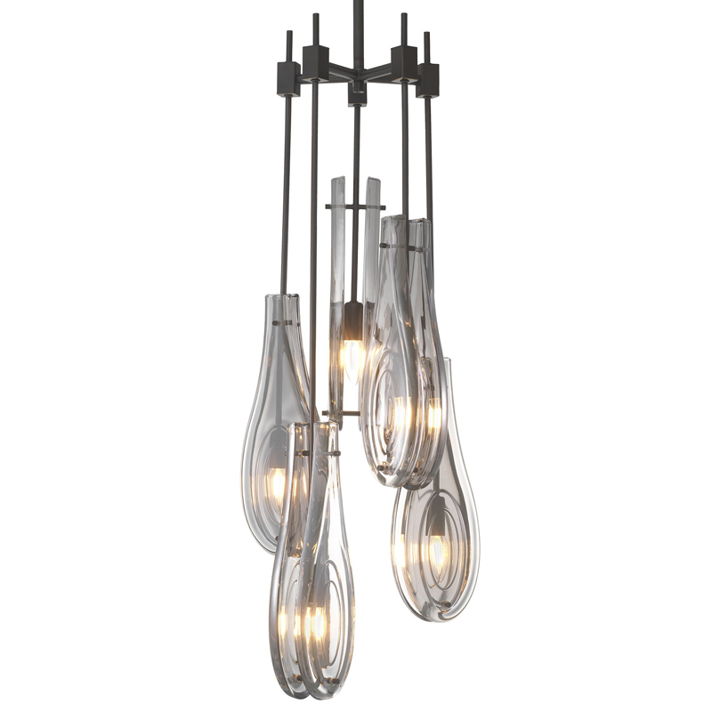 Люстра Eichholtz Chandelier Bellano L Bronze Темная бронза Стекло Смок Люстра Eichholtz Chandelier Bellano L Bronze Темная бронза Стекло Смок в Волгограде | Loft Concept