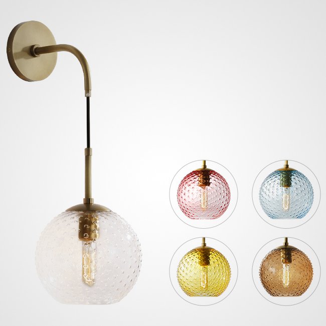 Бра FINNAR WALL Lamp Латунь Прозрачный Розовый (Rose) Желтый Голубой Янтарь (Amber) Бра FINNAR WALL Lamp Латунь Прозрачный Розовый (Rose) Желтый Голубой Янтарь (Amber) в Волгограде | Loft Concept