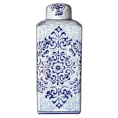 Фарфоровый сосуд Цзиндэчжэнь Pattern Белый Синий Фарфоровый сосуд Цзиндэчжэнь Pattern Белый Синий в Волгограде | Loft Concept