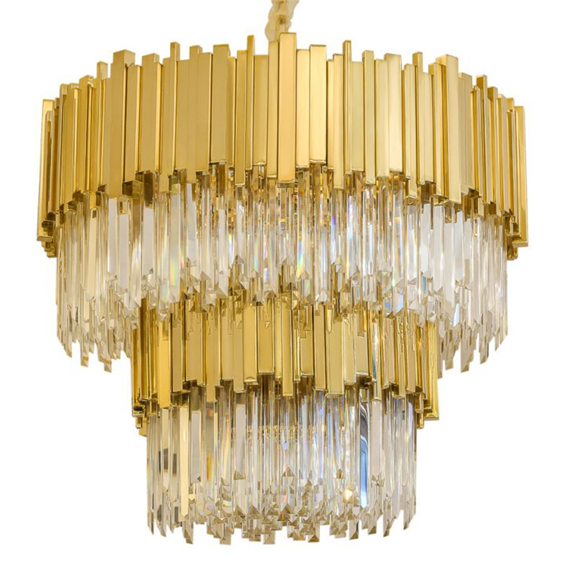Круглая многоярусная люстра Luxxu Modern Cascade Chandelier Gold Metal Glass Золотой Прозрачное Стекло Круглая многоярусная люстра Luxxu Modern Cascade Chandelier Gold Metal Glass Золотой Прозрачное Стекло в Волгограде | Loft Concept