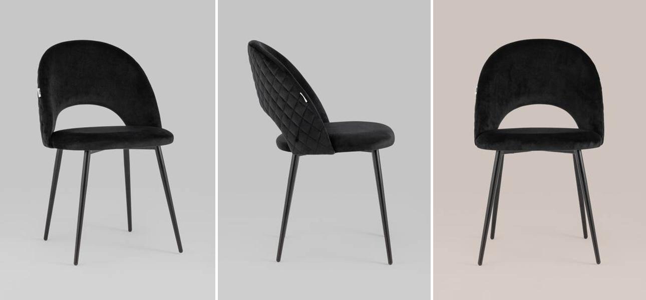 Стул CLIFF Chair Черный Велюр - фото