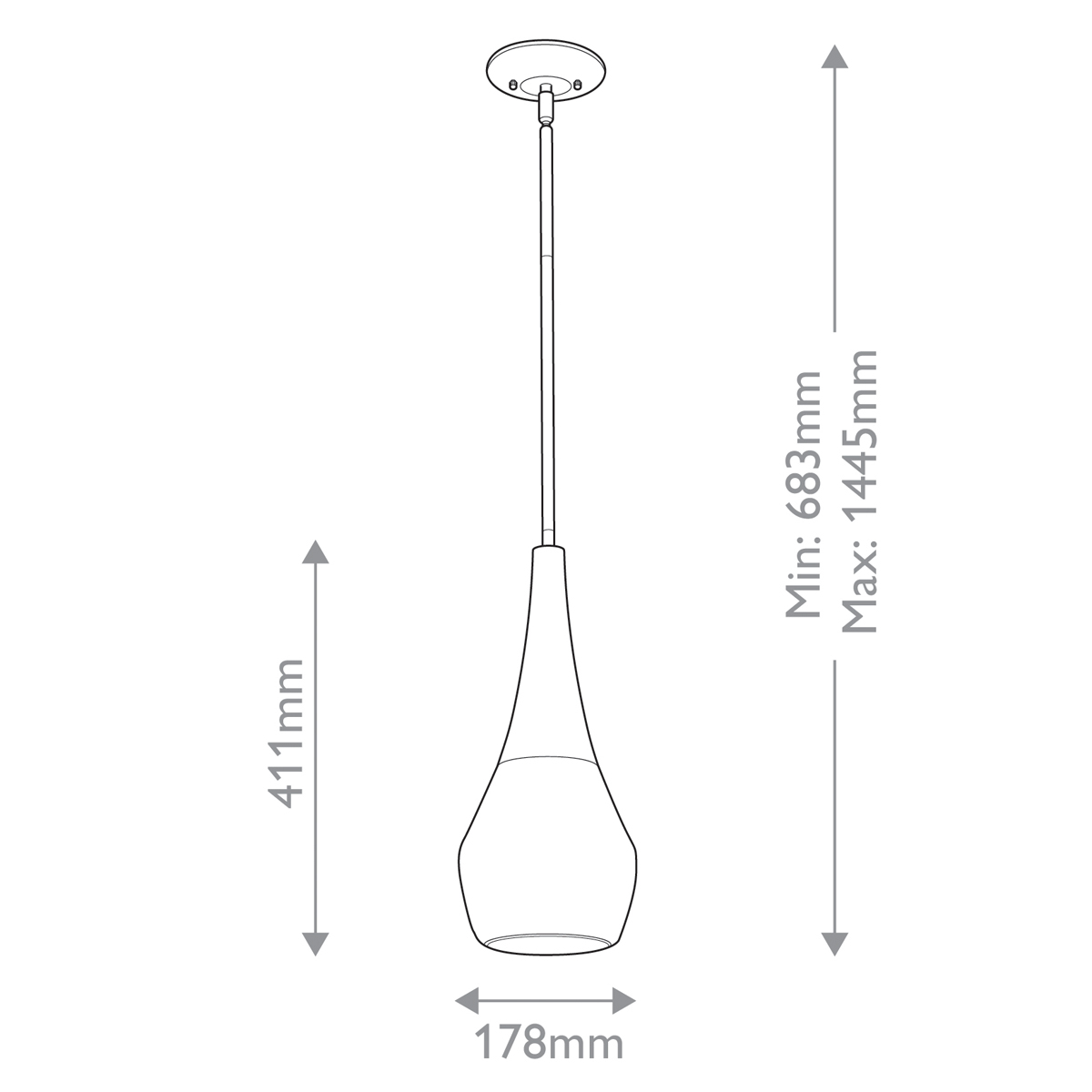 Подвесной светильник каплевидной формы с комбинированным плафоном из стали и белого матового стекла Kichler в Волгограде