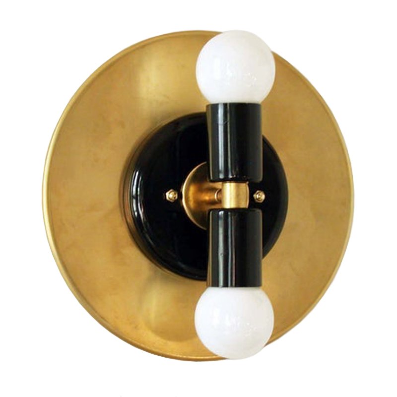 Modern Wall Double Sconce Gold Black Глянцевое золото Черный Modern Wall Double Sconce Gold Black Глянцевое золото Черный в Волгограде | Loft Concept