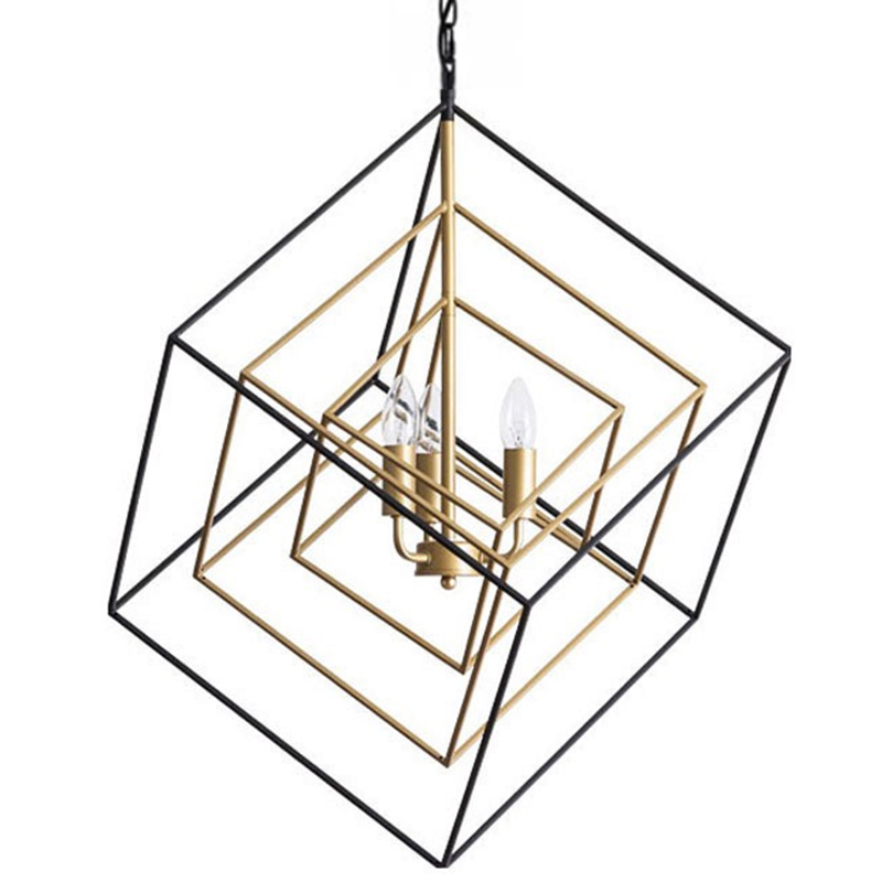 Светильник CUBIST Pendant Black and Gold 3 lamp Золотой Черный Светильник CUBIST Pendant Black and Gold 3 lamp Золотой Черный в Волгограде | Loft Concept