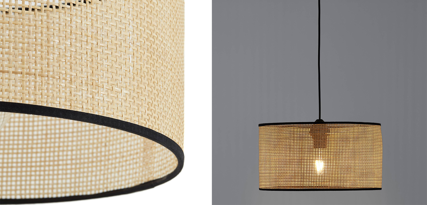 Подвесной светильник Ottar Wicker beige black 40 - фото