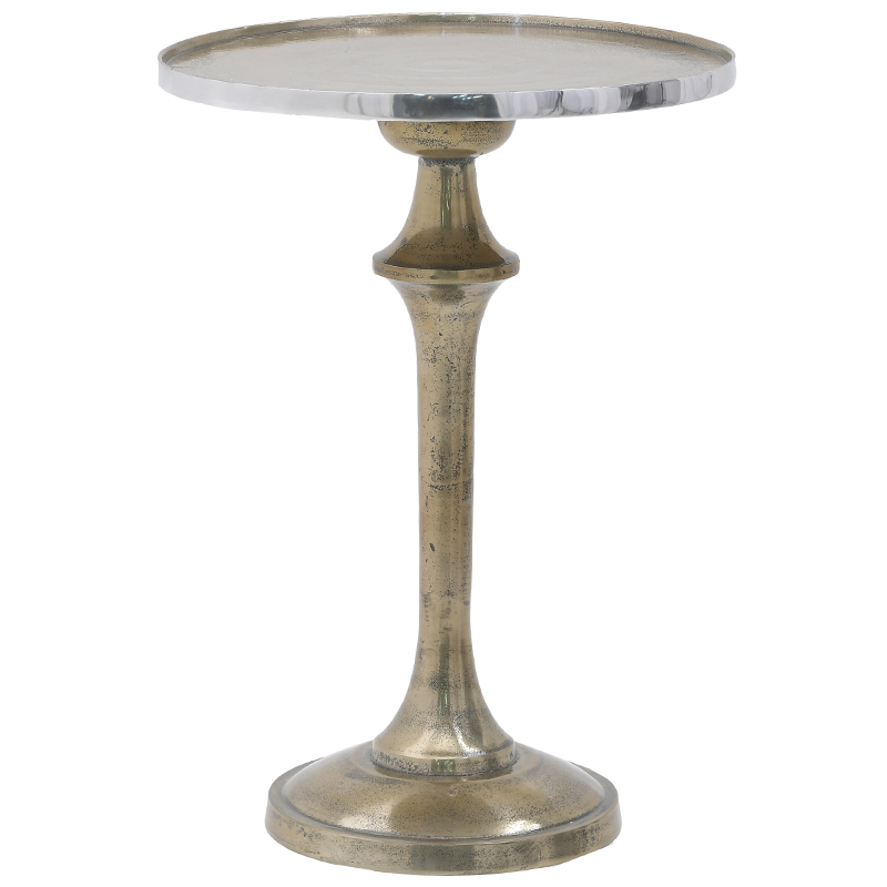 Круглый приставной стол Bourne Patina Side Table Серебряный Золотой Круглый приставной стол Bourne Patina Side Table Серебряный Золотой в Волгограде | Loft Concept