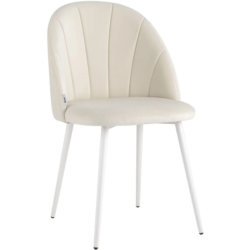 Стул Balsari S Chair Молочный Велюр Белые ножки Молочный Белый Стул Balsari S Chair Молочный Велюр Белые ножки Молочный Белый в Волгограде | Loft Concept