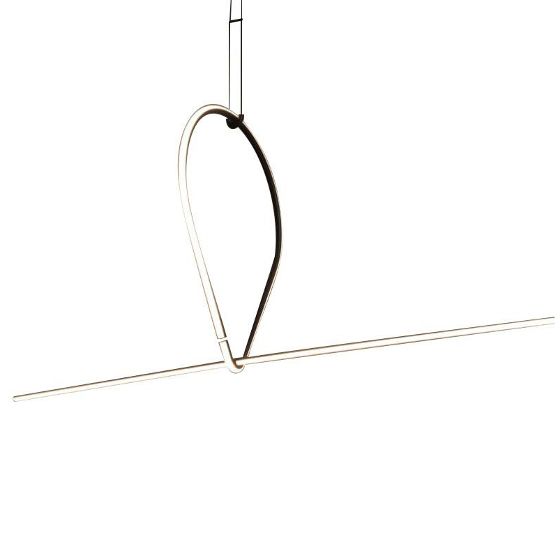 Подвесной светильник Drop Shape Line Black Led Lamp Черный Белый Подвесной светильник Drop Shape Line Black Led Lamp Черный Белый в Волгограде | Loft Concept