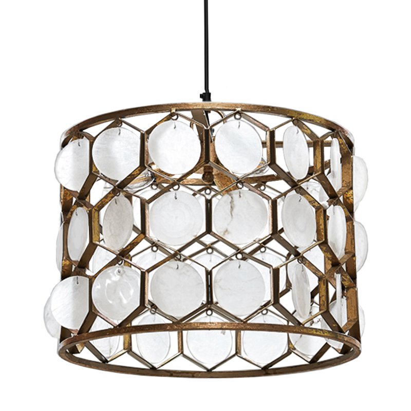 Seashell Cylinder pendant lamp Белый Позолоченная ржавчина Seashell Cylinder pendant lamp Белый Позолоченная ржавчина в Волгограде | Loft Concept