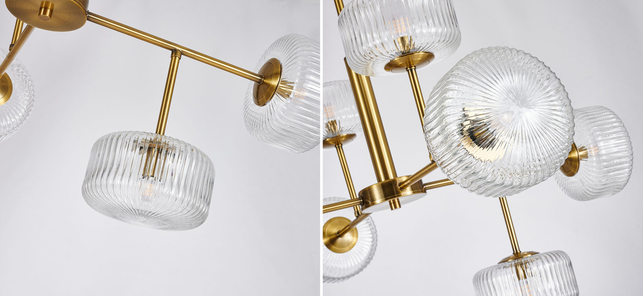 Люстра с рельефными плафонами Blown Glass - фото №1