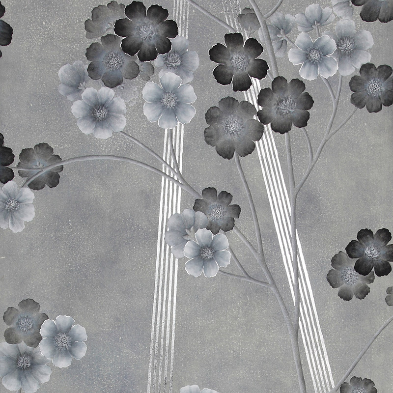 Обои ручная роспись Anemones in Light Dusk colourway on Smoke painted Xuan paper Обои ручная роспись Anemones in Light Dusk colourway on Smoke painted Xuan paper в Волгограде | Loft Concept