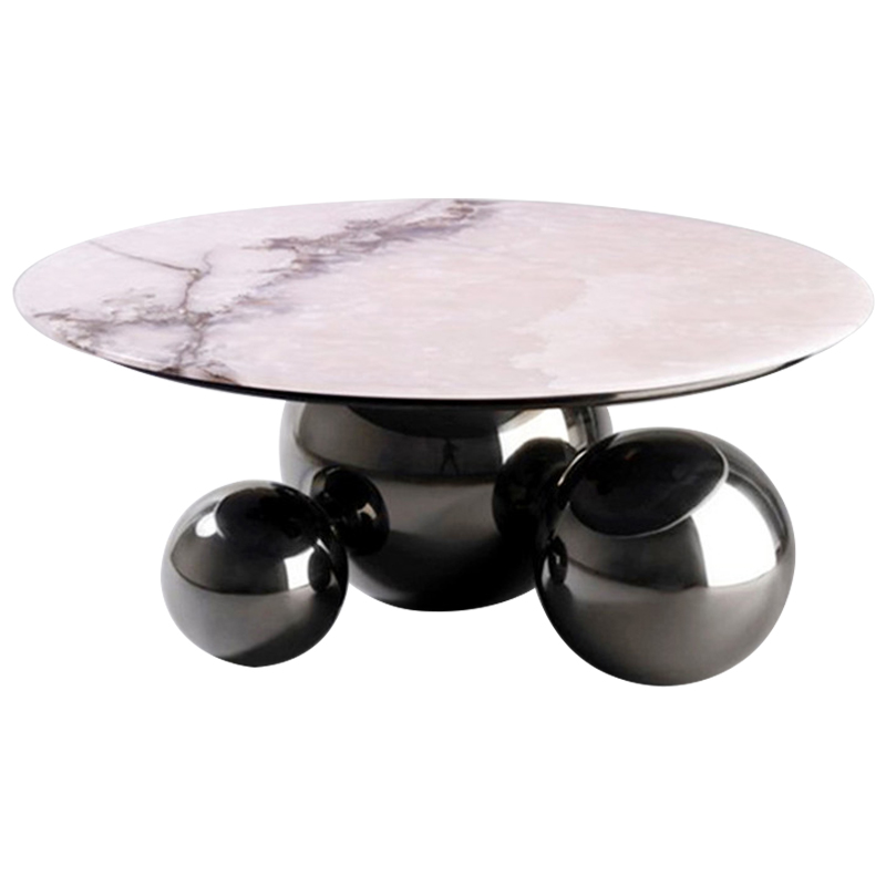 Кофейный стол Ball Metal Graphite Coffee Table Графит Белый Мрамор Bianco Кофейный стол Ball Metal Graphite Coffee Table Графит Белый Мрамор Bianco в Волгограде | Loft Concept