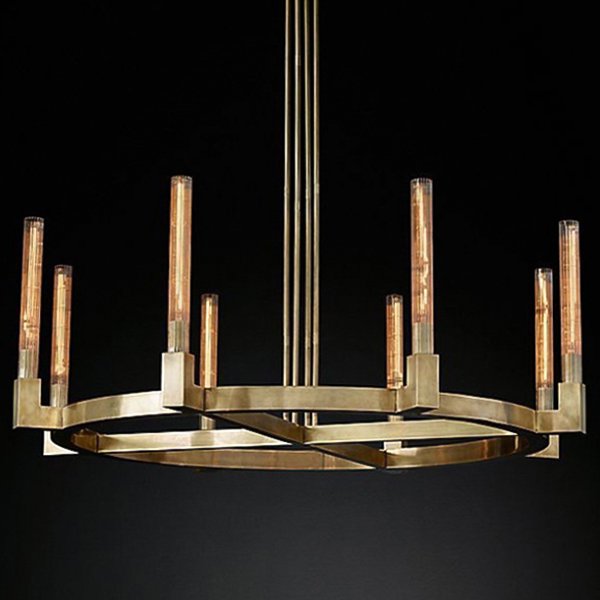 Люстра RH CANELLE Round Chandelier 8 Modern Brass Латунь Люстра RH CANELLE Round Chandelier 8 Modern Brass Латунь в Волгограде | Loft Concept