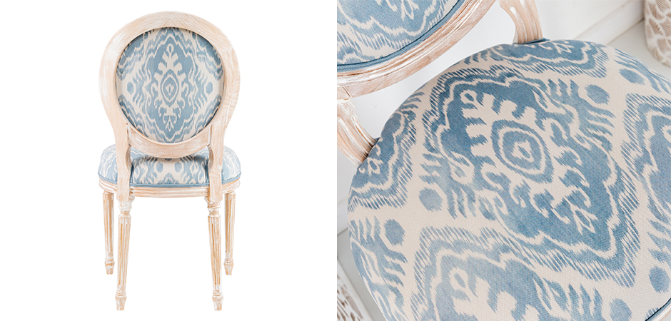 Мягкий стул со светло-голубым узором Ikat Pattern 2 Мягкий стул со светло-голубым узором Ikat Pattern 2 - Loft-Concept в Волгограде