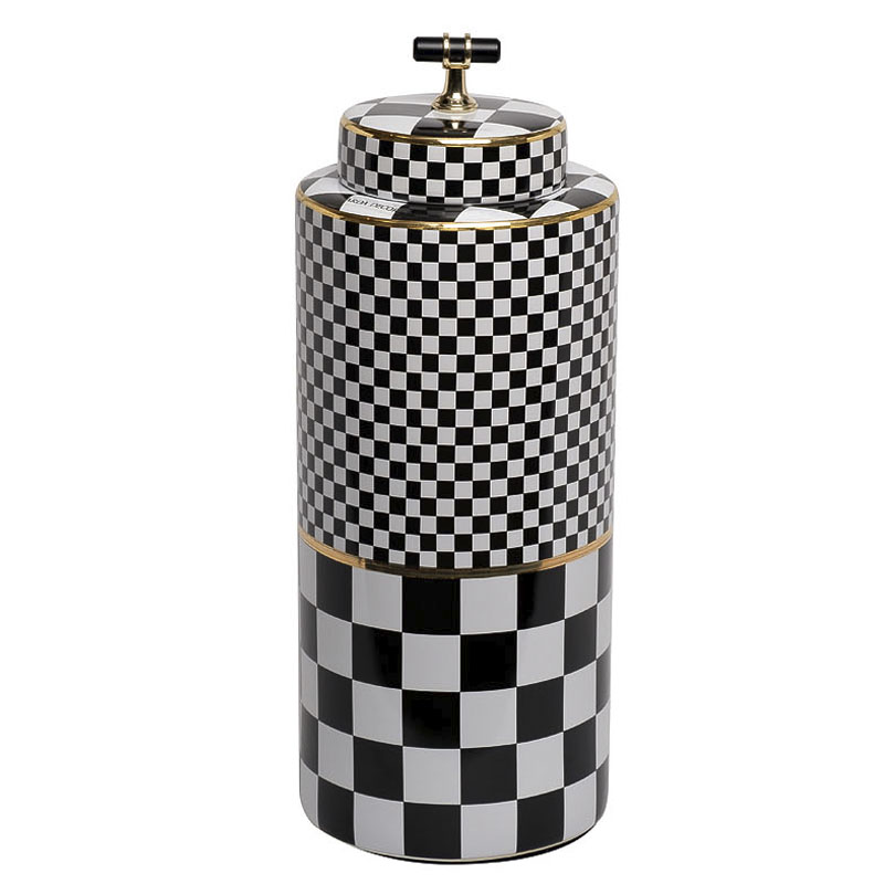 Ваза Chess Vase 37 Черный Белый Золотой Ваза Chess Vase 37 Черный Белый Золотой в Волгограде | Loft Concept