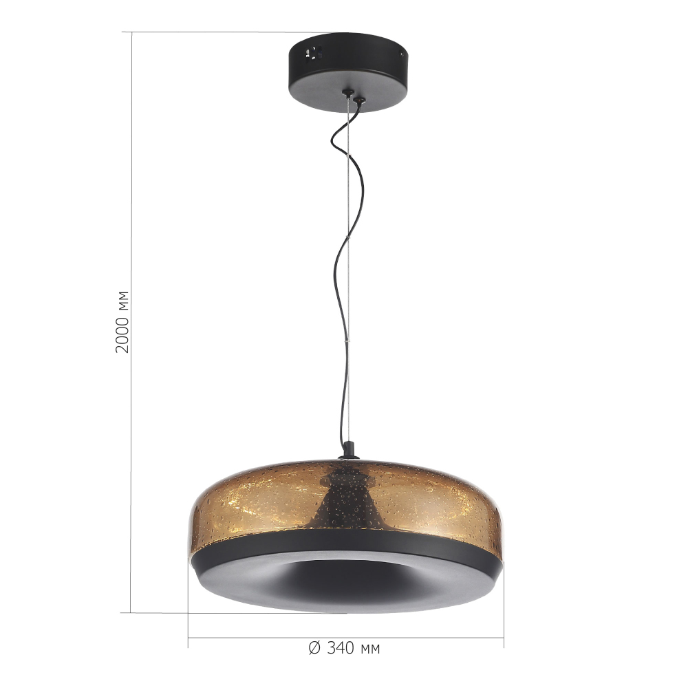 Подвесной светильник с стеклянным плафоном LED 42W 3000K Glass Textured Lampshade в Волгограде