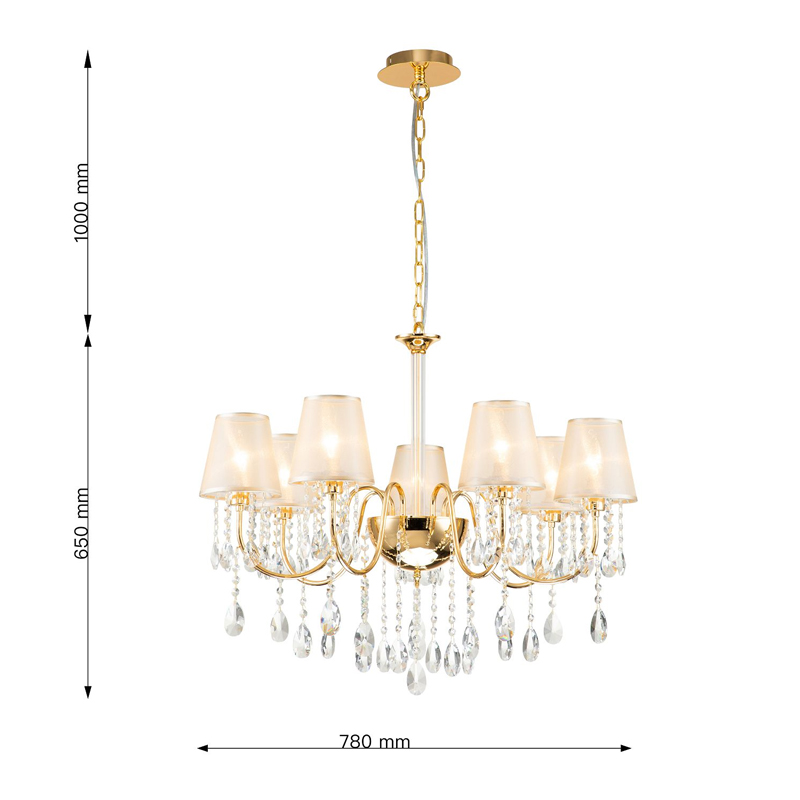 Люстра золотого цвета с хрустальным декором Dainty Light Люстра золотого цвета с хрустальным декором Dainty Light в Волгограде