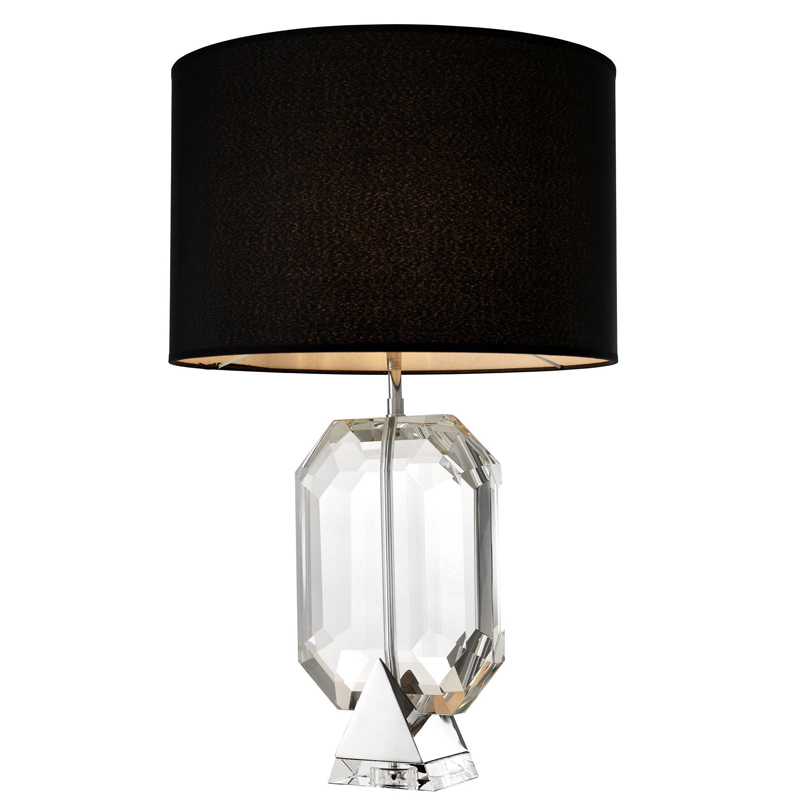 Настольная лампа Eichholtz Table Lamp Emerald Nickel & black Черный Никель Прозрачный Настольная лампа Eichholtz Table Lamp Emerald Nickel & black Черный Никель Прозрачный в Волгограде | Loft Concept
