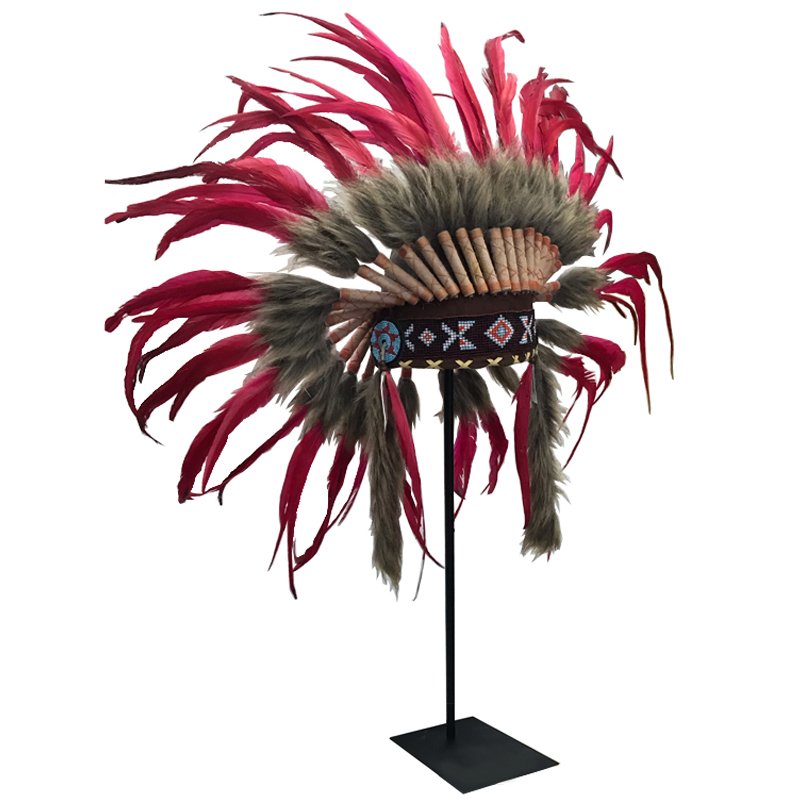 War bonnet Индейский венец из перьев красный Красный War bonnet Индейский венец из перьев красный Красный в Волгограде | Loft Concept