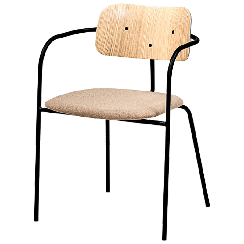 Стул Pilar Loft Stool beige Черный Бежевый Древесина Стул Pilar Loft Stool beige Черный Бежевый Древесина в Волгограде | Loft Concept