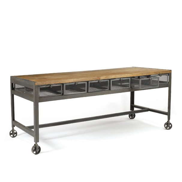 Стол Industrial Metal Metropolitan Work Table Черный Стол Industrial Metal Metropolitan Work Table Черный в Волгограде | Loft Concept