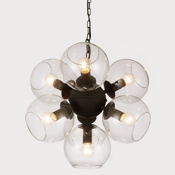 Люстра Sphere Cumulus Glass Chandelier 7 Черный Люстра Sphere Cumulus Glass Chandelier 7 Черный в Волгограде | Loft Concept