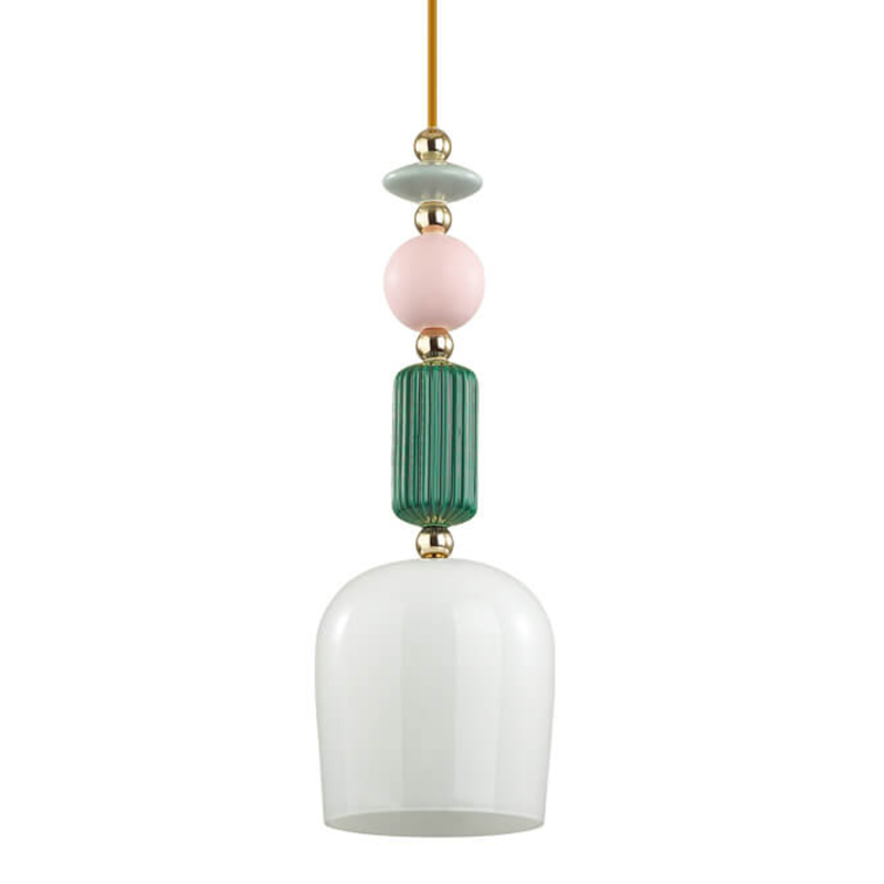 Подвесной светильник Iris hanging lamp candy green Белое матовое стекло Розовый пастельный Зеленый Подвесной светильник Iris hanging lamp candy green Белое матовое стекло Розовый пастельный Зеленый в Волгограде | Loft Concept
