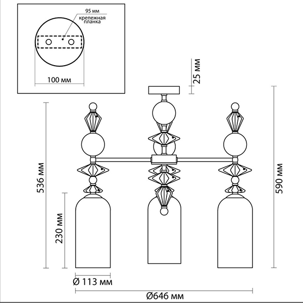 Люстра Iris Glass Chandelier candy 3 chrome Люстра Iris Glass Chandelier candy 3 chrome в Волгограде