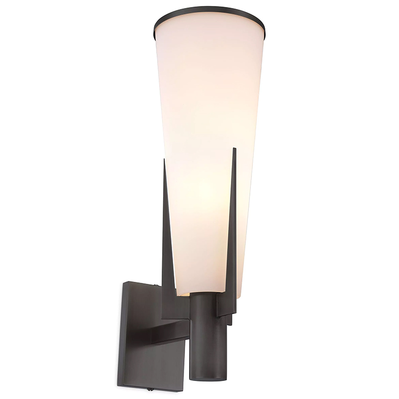 Бра Eichholtz Wall Lamp Dino Bronze Белое матовое стекло Черный Темная бронза Бра Eichholtz Wall Lamp Dino Bronze Белое матовое стекло Черный Темная бронза в Волгограде | Loft Concept