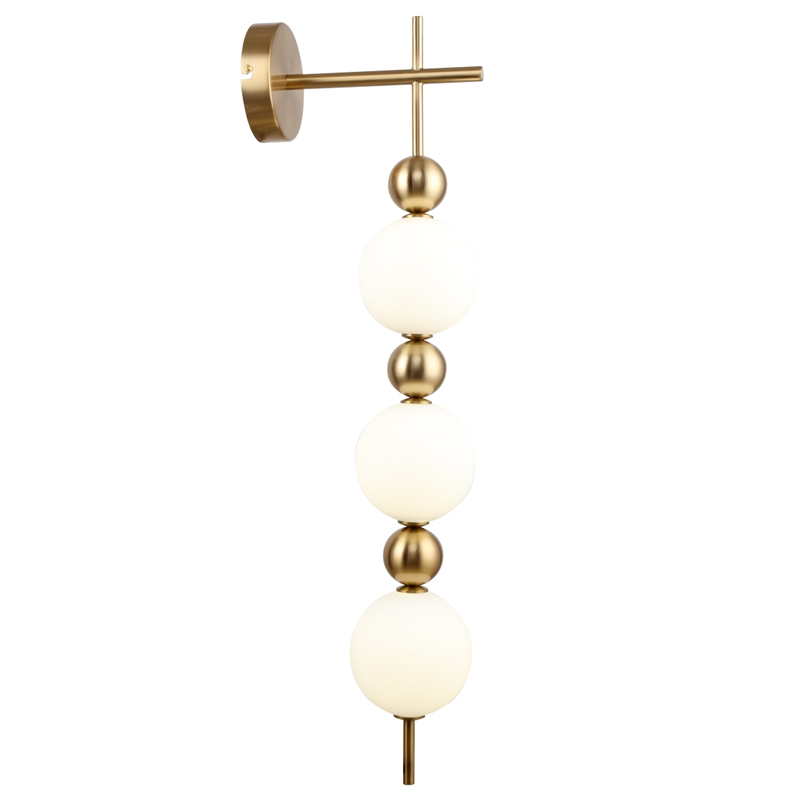 Бра PEARLS SUSPENSION 3 Лампы Белый Латунь Бра PEARLS SUSPENSION 3 Лампы Белый Латунь в Волгограде | Loft Concept