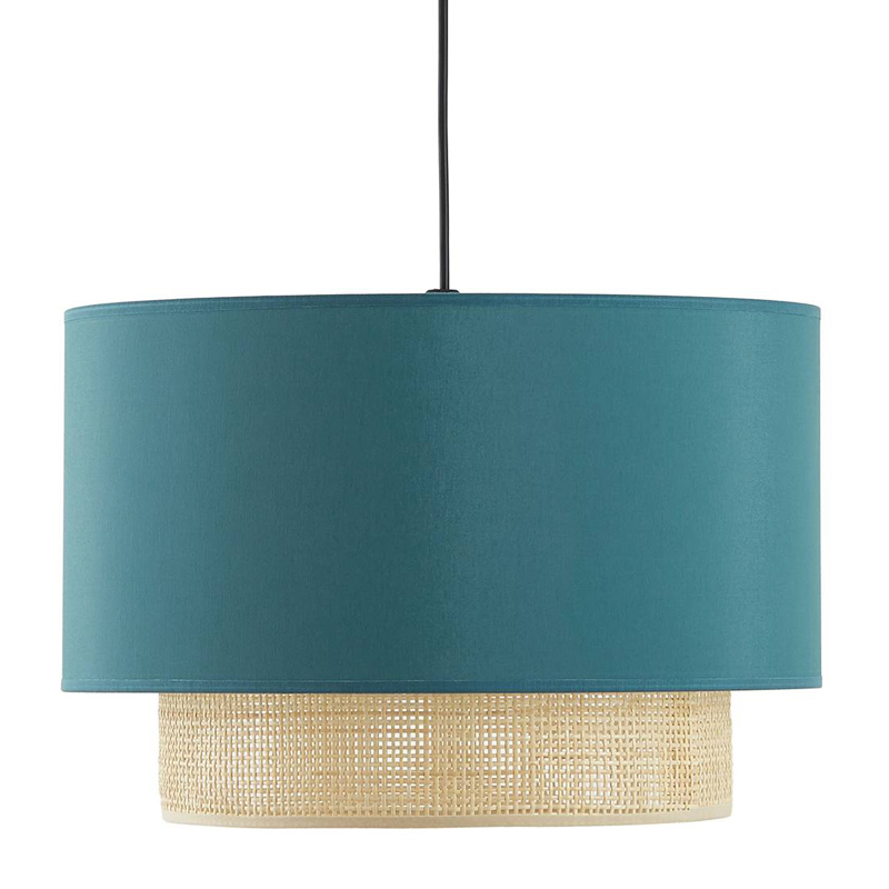 Подвесной светильник Ottar Wicker Turquoise lampshade Бежевый Бирюзовый Подвесной светильник Ottar Wicker Turquoise lampshade Бежевый Бирюзовый в Волгограде | Loft Concept