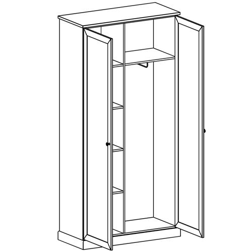 Двухдверный шкаф с зеркалом Percent Closet в Волгограде