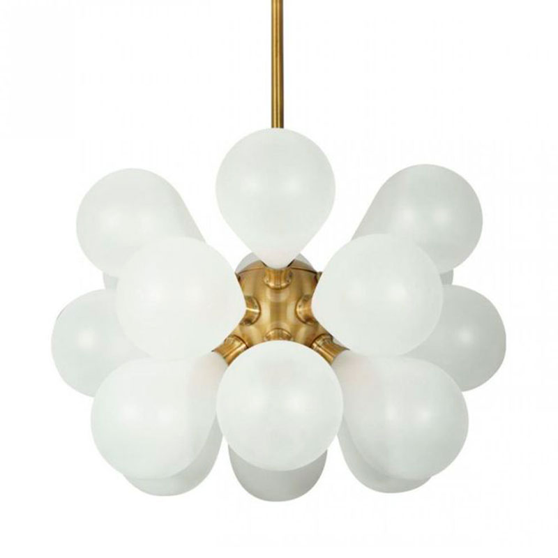Люстра Simonet Chandelier White 55 см Белый Золотой Люстра Simonet Chandelier White 55 см Белый Золотой в Волгограде | Loft Concept