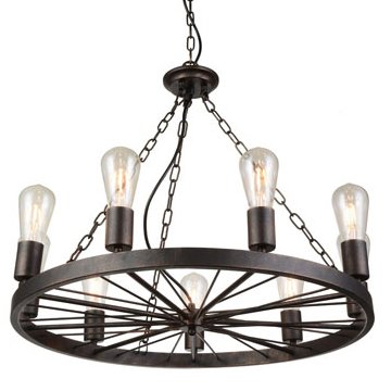 Подвесной светильник Loft Wheel Pendant 9 Коричневый винтаж в Волгограде | Loft Concept 