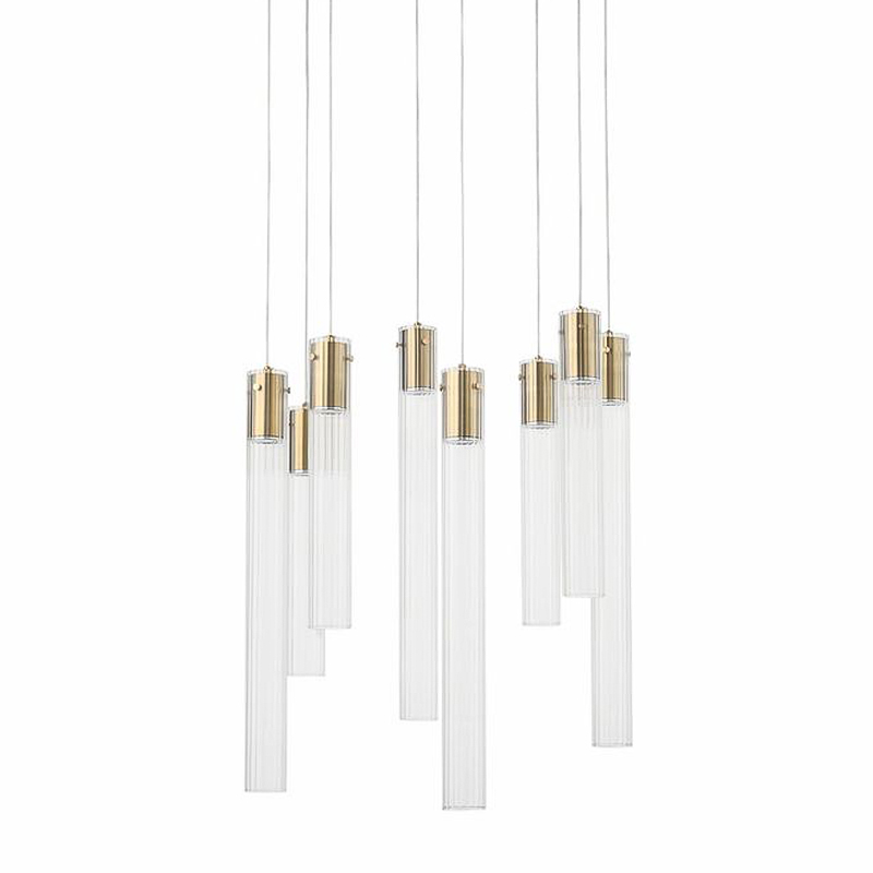 Люстра Jenae Glass Tubes Chandelier 8 Прозрачное Стекло Латунь Люстра Jenae Glass Tubes Chandelier 8 Прозрачное Стекло Латунь в Волгограде | Loft Concept
