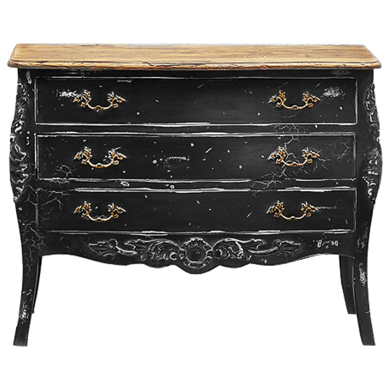 Комод в стиле прованс Carved Black Vintage Commode Черный Коричневый Винтажный черный Комод в стиле прованс Carved Black Vintage Commode Черный Коричневый Винтажный черный в Волгограде | Loft Concept